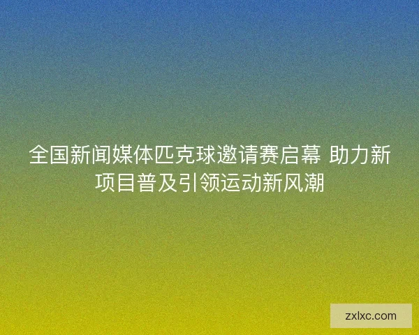 全国新闻媒体匹克球邀请赛启幕 助力新项目普及引领运动新风潮 全国新闻媒体匹克球邀请赛启幕 助力新项目普及引领运动新风潮